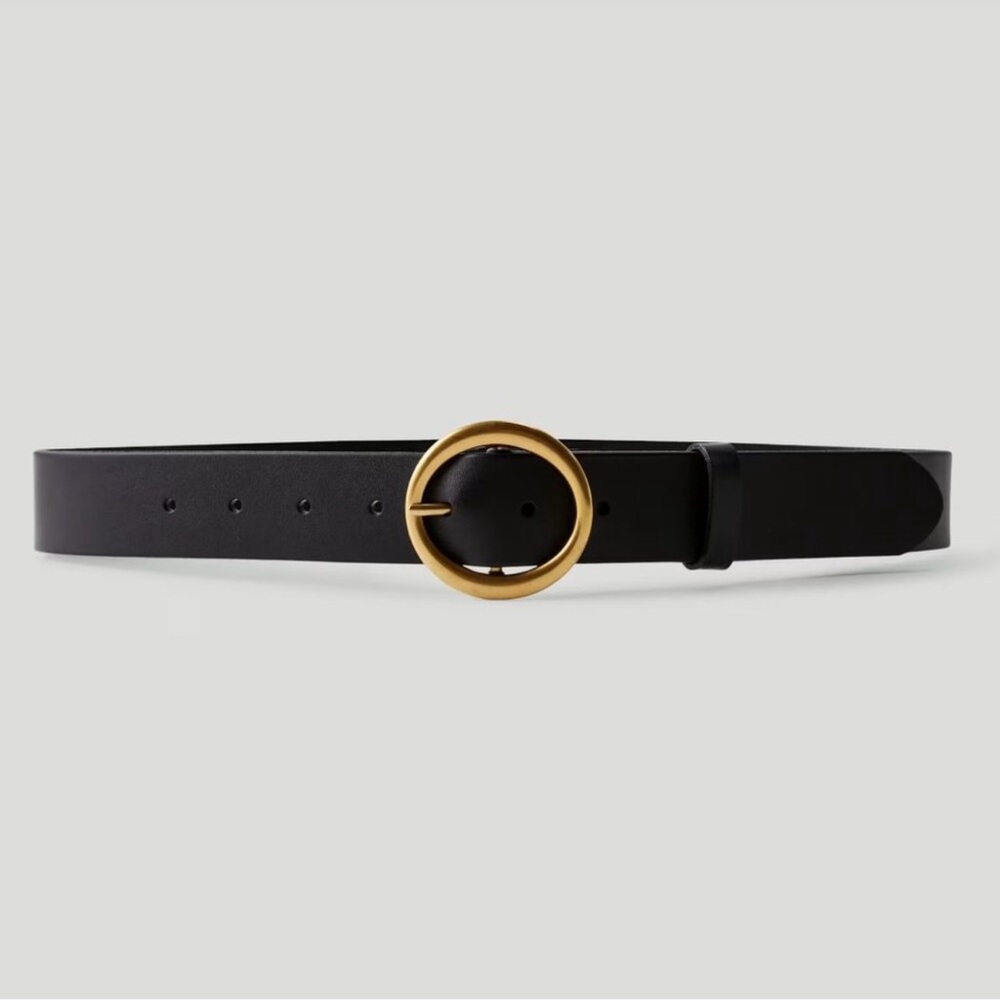 Aritzia Babaton Leather and Brass Belt Black and Gold XS